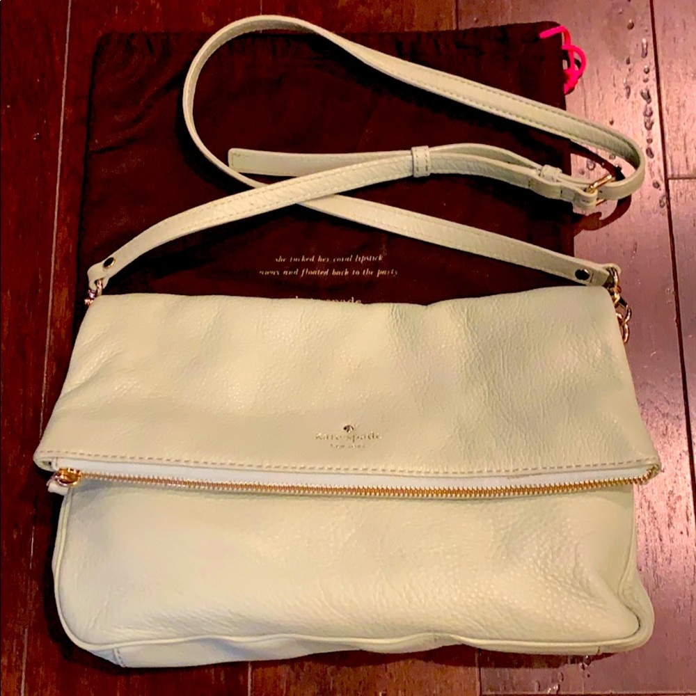 Kate Spade Light Mint Green Crossbody Bag, Leather